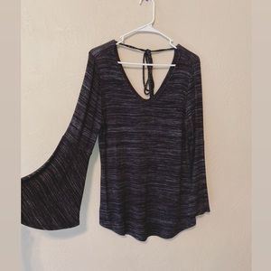 Black Soft Flowy Long Sleeve Shirt